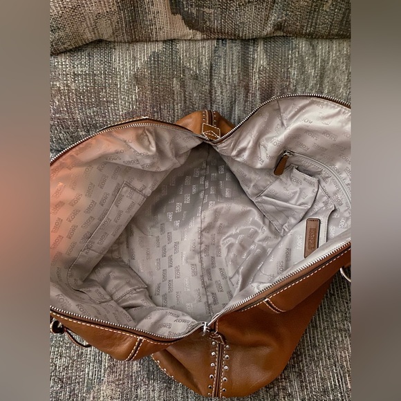 Michael Kors Extra-Large Studded Leather Weekender Bag. - Picture 13 of 16